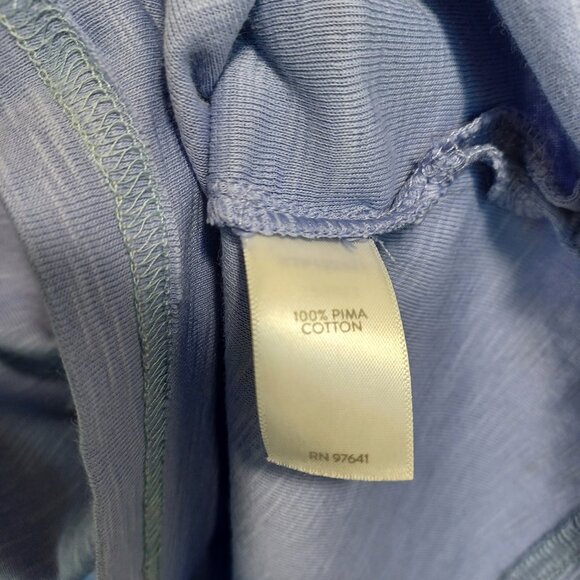 J Jill Tee Shirt Pima Scoop Neck Elbow Sleeve Blue Womens Small - Picture 8 of 11